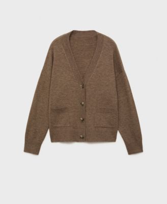 MANGO - Women's Pockets V-Neck Cardigan