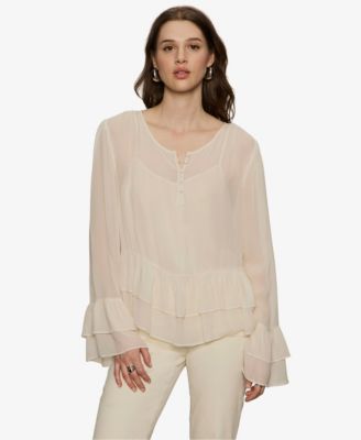 Sanctuary - Women's There She Goes Ruffled Long-Sleeve Blouse