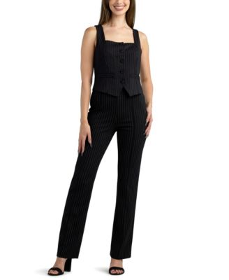 BCX - Women's Pinstripe Sleeveless Vest