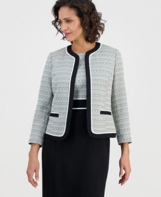 Kasper - Women's Open-Front Tweed Blazer