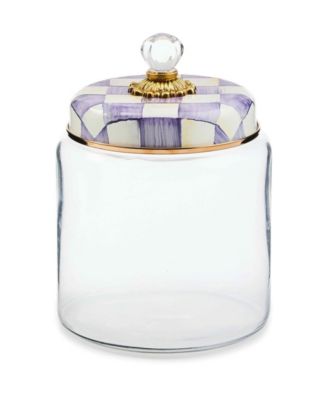MacKenzie-Childs - Violet Check Large Handmade Kitchen Canister