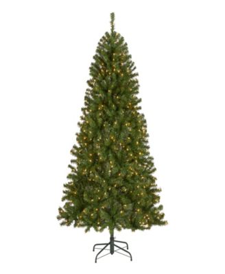 National Tree Company - 6 .5' North Valley Spruce Hinged Tree with 450 Clear Lights