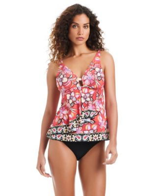 Beyond Control - Women's Flame Palmette Over-The-Shoulder Tankini