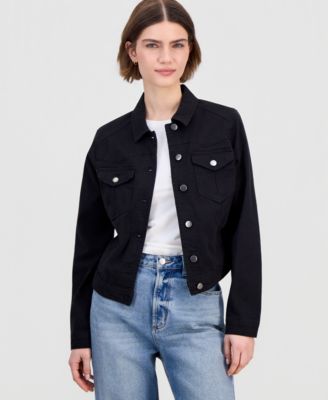 Tinseltown - Juniors'  Black High-Low Jean Jacket