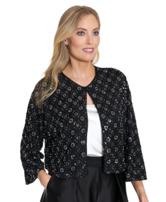 Muse - Women's Jewel Neck Embellished Jacket