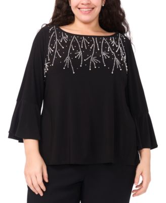 MSK - Plus Size Boat Neck Faraj Top