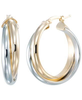 Macy's - Two-Tone Double Hoop Earrings