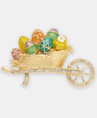 Anne Klein - Pav&eacute; & Painted Egg Wheelbarrow Pin