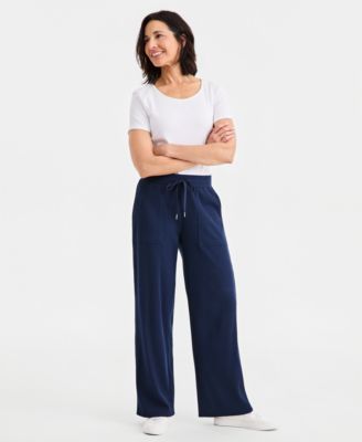 Style & Co - Women's Waffle-Knit Wide-Leg Pull-On Pants