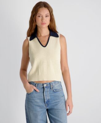 French Connection - Women's Mozart Contrast Texture Knit Pull-On Top