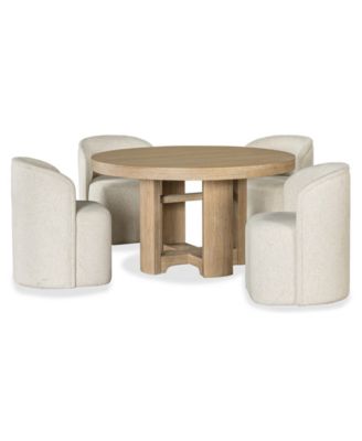 Furniture - Marcel 5-Pc. Dining Set (Round Table & 4 Barrel Side Chairs)