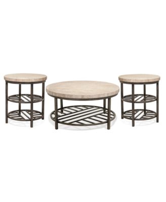 Furniture - Capri 3-Pc. Set (Round Coffee Table & 2 Round Side Tables)