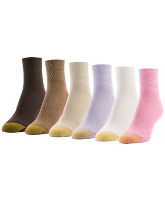 Gold Toe - Women's Chevron Welt Quarter Socks, 6-Pack
