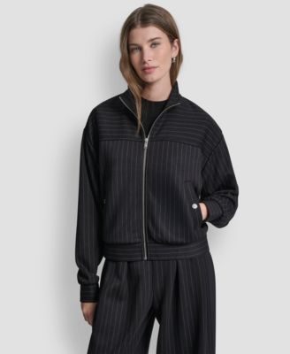 DKNY - Women's Full-Zip Pinstripe Track Jacket