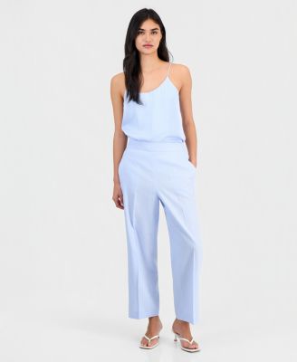 Bar III - Women's Pull-On Linen-Blend Pants
