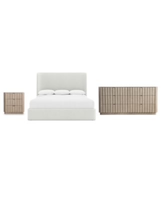 Loggia 3-Pc. Wood King Bedroom Set Bed with Dresser and Nightstand image