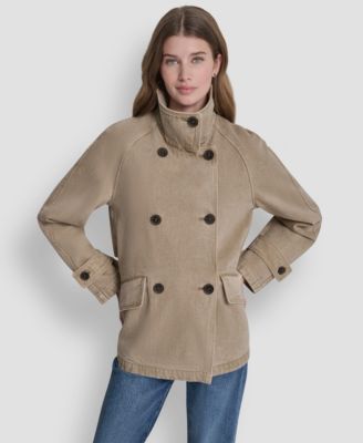 DKNY - Women's Denim Double Breasted A-Line Coat
