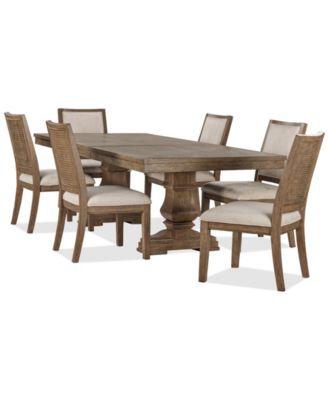 Furniture - Alverton 7-Pc. Dining Set (Rect. Table, & 6 Side Chairs)