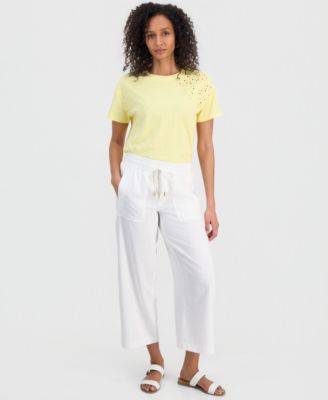Nautica - Women's Drawstring-Waist Pull-On Ankle Pants