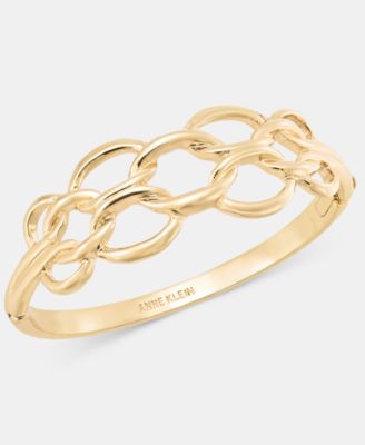 Anne Klein - Gold Tone Linked Mesh Open Hinge Bracelet