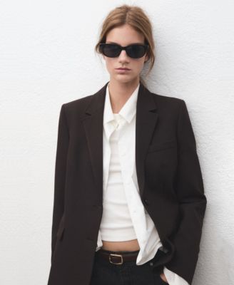 MANGO - Women's Straight-Fit Suit Blazer