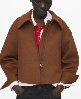 MANGO - Women's Shirt Collar Wool Jacket