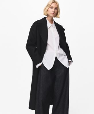 MANGO - Women's Belted Manteco Wool Coat