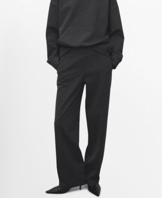 MANGO - Women's Flecked Knitted Pants