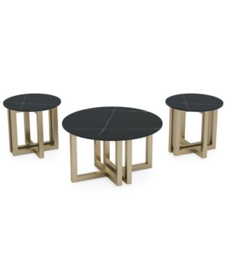 Furniture - Emila 2-pc. Living Room Set (Round Coffee Table & 2 Round End Tables)