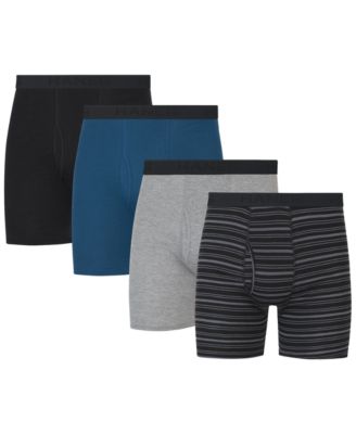 Hanes - Men's Ultimate Cotton Boxer Briefs, 4-Pack