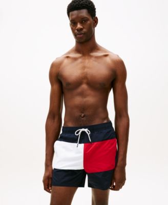 Tommy Hilfiger - Men's Medium Drawstring Logo Flag Swim Trunks