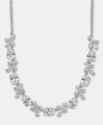 Givenchy - Cubic Zirconia Cluster Statement Necklace, 16" + 3" extender
