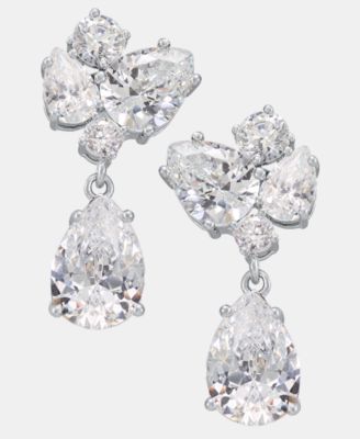 Givenchy - Cubic Zirconia Cluster Drop Earrings