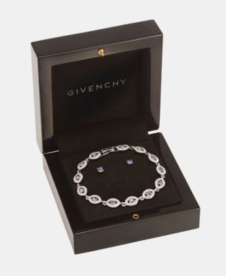Givenchy - Silver-Tone 2-Pc. Set Stone & Crystal Link Bracelet & Crystal Stud Earrings