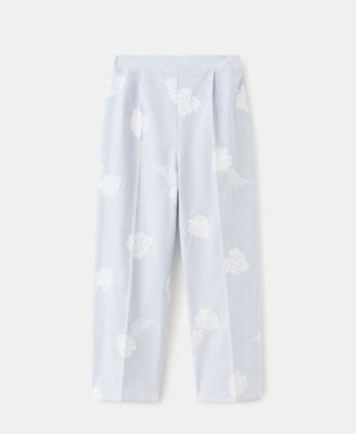 MANGO - Women's Embroidered Striped Pants