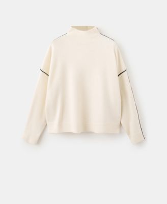 MANGO - Women's Contrasting Stripes And Perkins Collar Sweater