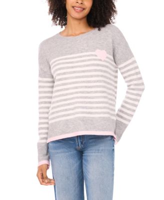 CeCe - Women's Sailor Stripe Crewneck Sweater