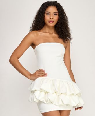 SENI & CADE - Women's Strapless Bubble Ruffle Dress