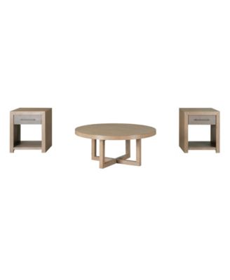 Furniture - Portmore 3-Pc. Round Wood Coffee Table and End Table Set