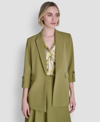 DKNY - Petite Textured Open Front Blazer