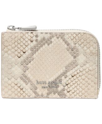 kate spade new york - Snake Embossed Mini Zip Card Case