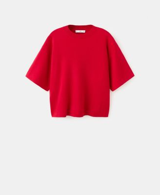MANGO - Women's Oversize Short Sleeve Sweater