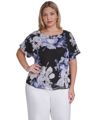 Calvin Klein - Plus Size Printed Short-Sleeve Top