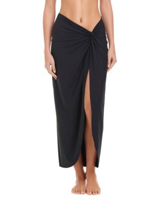 Beyond Control - Women's Solid Essentials Long Twist Swim Skirt