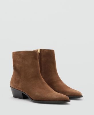 MANGO - Women's Heel Suede Ankle Boots