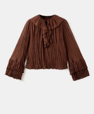 MANGO - Women's Ruffled Chiffon Blouse