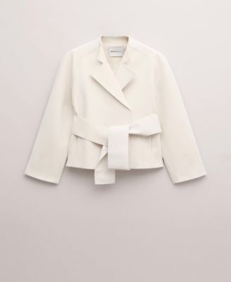 MANGO - Women's Lapels and Tie Belt Jacket