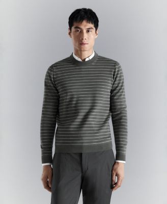 MANGO - Men's Comfort Stretch Striped Sweater