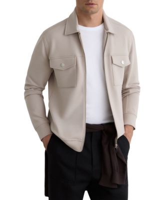 REISS - Men's Premium Interlock Zip-Through Overshirt