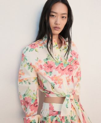 MANGO - Women's Floral Knot Shirt